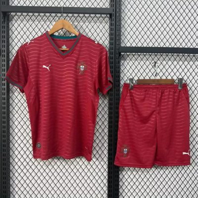 2026 Portugal Home Kids Soccer Jersey Size 16-28