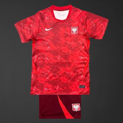 2026 Poland Away Kids Soccer Jersey Size 16-28
