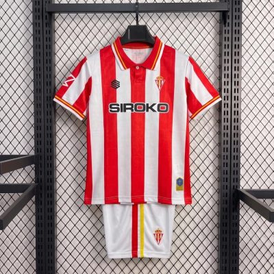 26/27 Sporting de Gijon Home Kids Soccer Jersey