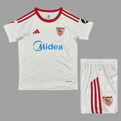 25/26 Sevilla Home Kids Soccer Jersey Size 16-28
