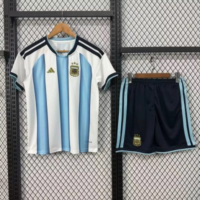 2026 Argentina Home Kids Soccer Jersey Size 16-28
