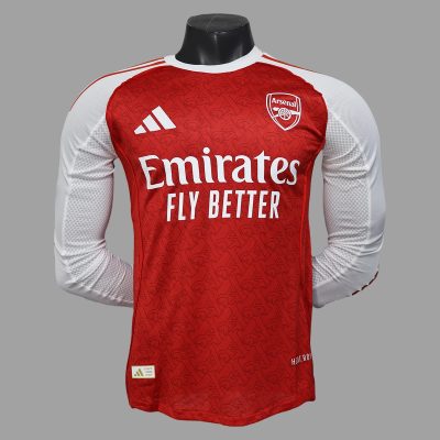25/26 Arsenal Home Long Sleeve Player Version Soccer Jersey