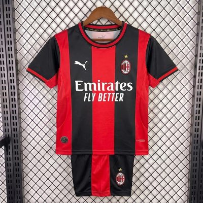 26/27 AC Milan Home Kids Soccer Jersey Size 16-28