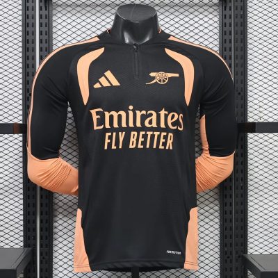 26/27 Arsenal Training Black Orange Long Sleeve Player Version Soccer Jersey