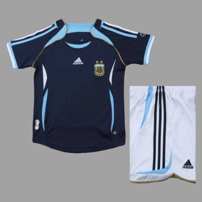 2006 Argentina Away Kids Retro Soccer Jersey Size 16-28