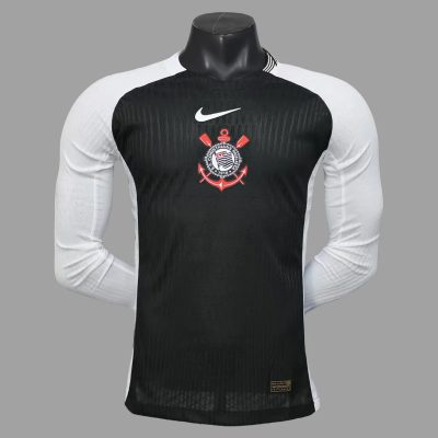 2025 Corinthians Away Player Version Long Sleeve Soccer Jersey