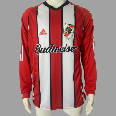 03/04 River Plate Home Long Sleeve Retro Soccer Jersey