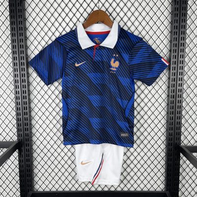 2026 France Home Kids Soccer Jersey Size 16-28
