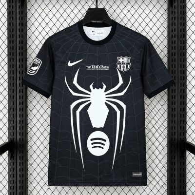 2026 Barcelona x Spider Man Venom Black Soccer Jersey