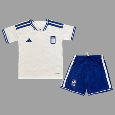2026 Greece Home Kids Soccer Jersey Size 16-28