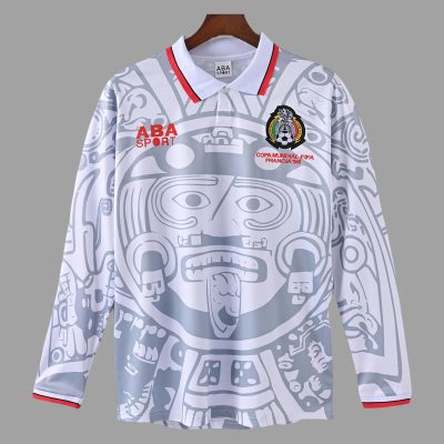 1998 Mexico Away Long Sleeve Retro Soccer Jersey