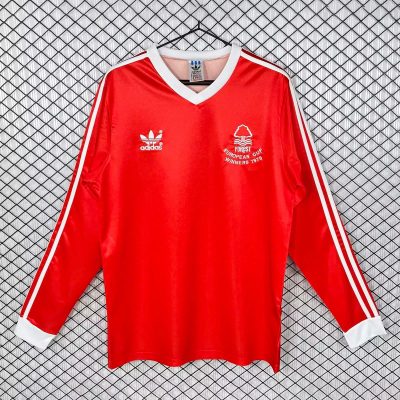 77/80 Nottingham Forest Home Long Sleeve Retro Soccer Jersey