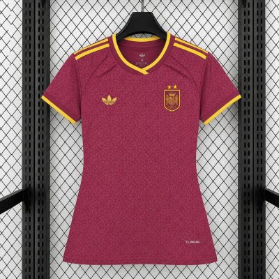 2026 Spain 2 Stars Special Edition Trefoil Maroon Women Soccer Jersey