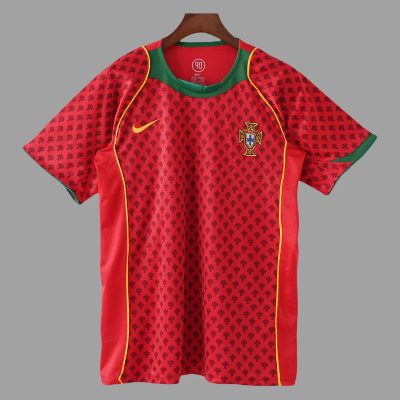 2004 Portugal Home Retro Soccer Jersey