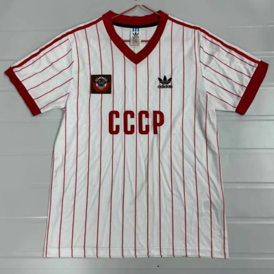 1982 Soviet Union Away Retro Soccer Jersey