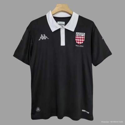 24/25 Monaco 100 Years Anniversary Black Soccer Jersey