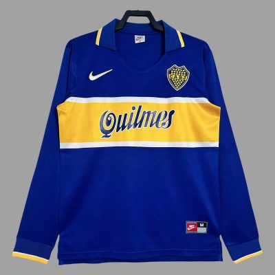 96/97 Boca Juniors Home Long Sleeve Retro Soccer Jersey