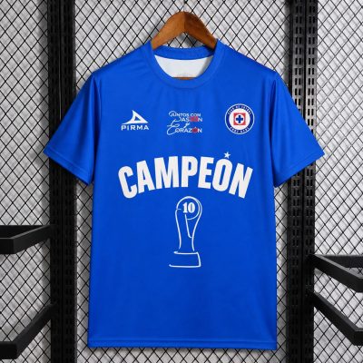2026 Cruz Azul La Decima Celebrates MX Championship Victory Blue Soccer Jersey