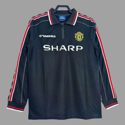 98/99 Manchester United Black Long Sleeve Retro Soccer Jersey