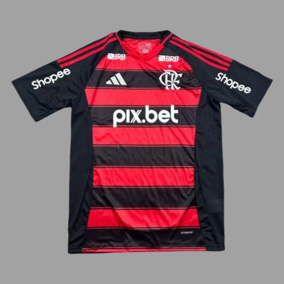 2025 Flamengo Home With Sponsor Soccer Jersey