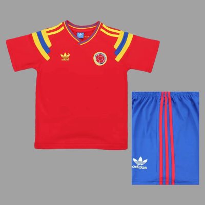 1990 Colombia Away Kids Retro Soccer Jersey Size 16-28