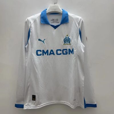25/26 Marseille Home Long Sleeve Soccer Jersey