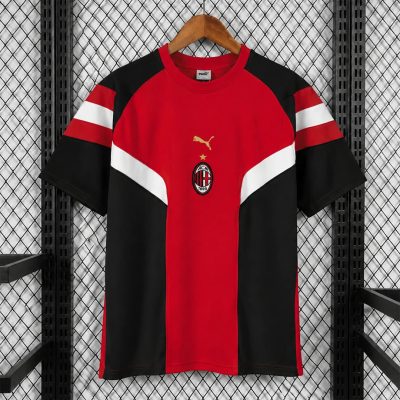 26/27 AC Milan Retro Inspired Red Black Short Sleeve Sweatshirt