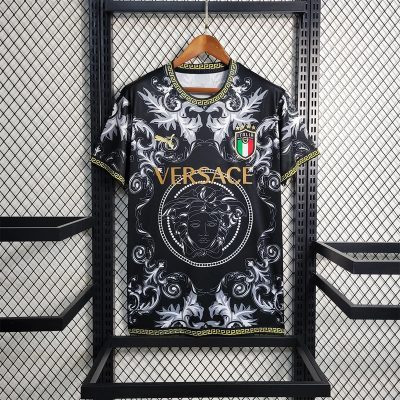 2023 Italy x Versace Black Soccer Jersey