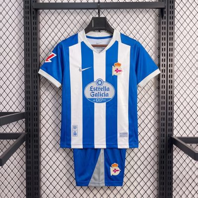 26/27 La Coruna Home Kids Soccer Jersey