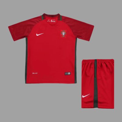 2016 Portugal Home Kids Retro Soccer Jersey Size 16-28