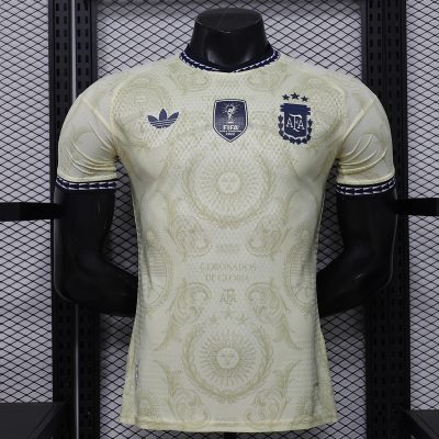 2026 Argentina Commemorative Player Version Beige Soccer Jersey
