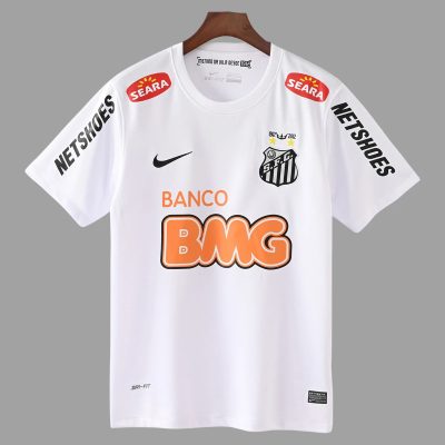 2012 Santos Home With Sleeve Sponsor Retro Soccer Jersey