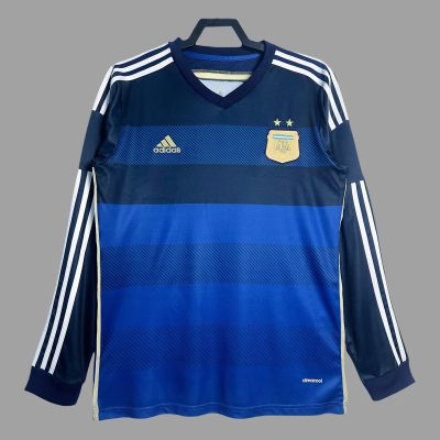 2014 Argentina Away Long Sleeve Retro Soccer Jersey