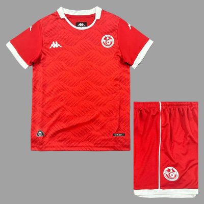 2025 Tunisia Home Kids Soccer Jersey Size 16-28
